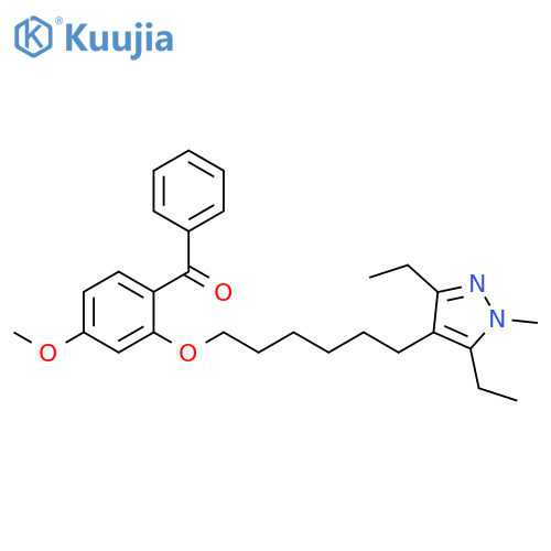 Methanone,[2-[[6-(3,5-diethyl-1-methyl-1H-pyrazol-4-yl)hexyl]oxy]-4-methoxyphenyl]phenyl- structure
