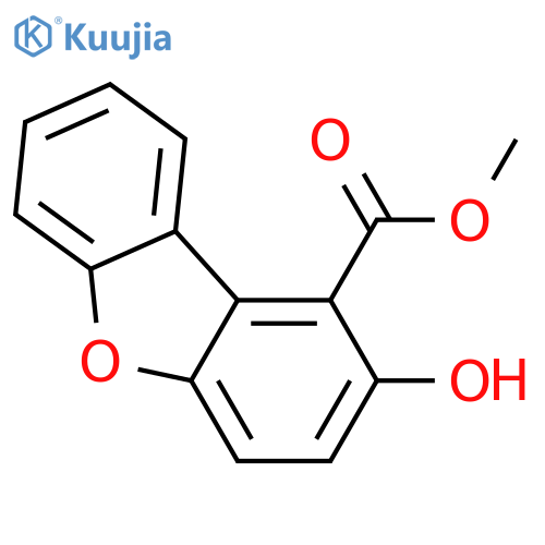 1-Dibenzofurancarboxylic acid, 2-hydroxy-, methyl ester structure