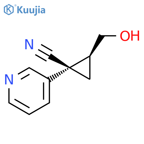 rel-(1R,2S)-2-(Hydroxymethyl)-1-(3-pyridinyl)cyclopropanecarbonitrile structure
