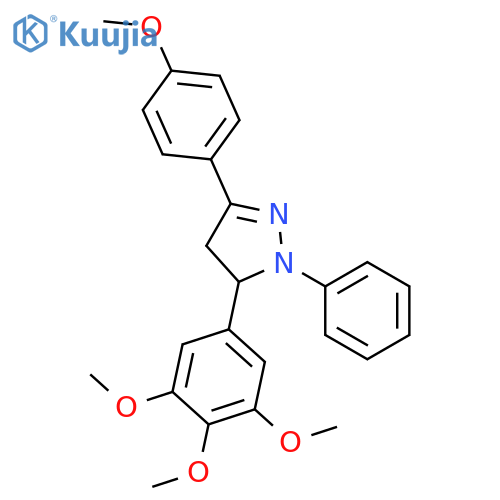 1H-Pyrazole,4,5-dihydro-3-(4-methoxyphenyl)-1-phenyl-5-(3,4,5-trimethoxyphenyl)- structure