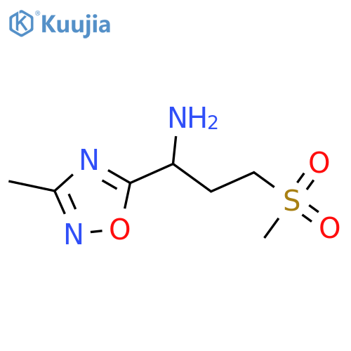 3-methanesulfonyl-1-(3-methyl-1,2,4-oxadiazol-5-yl)propan-1-amine hydrochloride structure