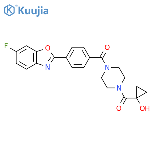 [4-(6-Fluoro-1,3-benzoxazol-2-yl)phenyl]-[4-(1-hydroxycyclopropanecarbonyl)piperazin-1-yl]methanone structure