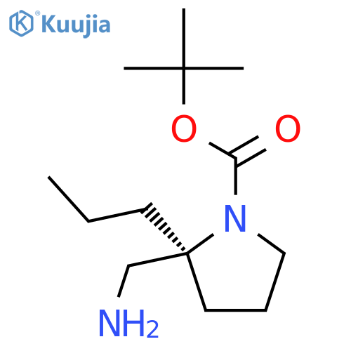 tert-butyl (2S)-2-(aminomethyl)-2-propylpyrrolidine-1-carboxylate structure