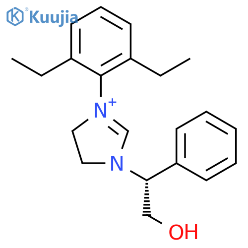 (R)-1-(2,6-diethylphenyl)-3-(2-hydroxy-1-phenylethyl)-4,5-dihydro-1H-imidazol-3-ium structure