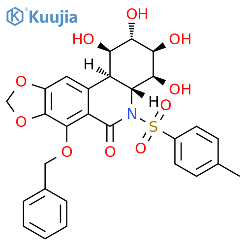 [1,3]Dioxolo[4,5-j]phenanthridin-6(2H)-one, 1,3,4,4a,5,11b-hexahydro-1,2,3,4-tetrahydroxy-5-[(4-methylphenyl)sulfonyl]-7-(phenylmethoxy)-, [1R-(1α,2β,3α,4α,4aα,11bβ)]- structure