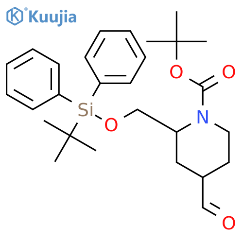 tert-Butyl 2-{[(tert-butyldiphenylsilyl)oxy]methyl}-4-formylpiperidine-1-carboxylate structure