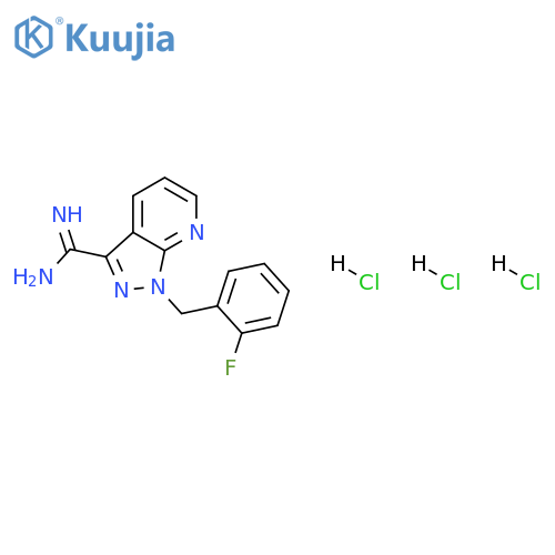 1-(2-fluoro-benzyl)-1h-pyrazolo[3,4-b]pyridine-3-carboxamidine trihydrochloride structure