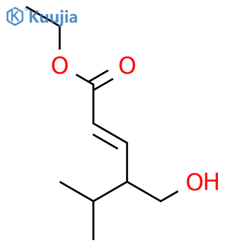 2-Hexenoic acid, 4-(hydroxymethyl)-5-methyl-, ethyl ester, (2E)- structure