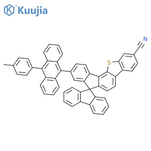 Spiro[7H-benzo[b]fluoreno[3,4-d]thiophene-7,9'-[9H]fluorene]-2-carbonitrile, 9-[10-(4-methylphenyl)-9-anthracenyl]- structure