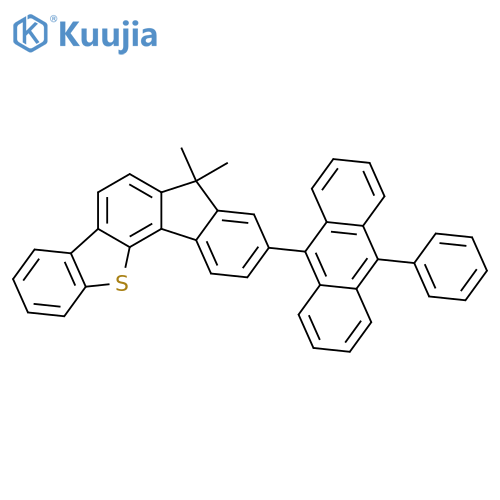 7H-Benzo[b]fluoreno[3,4-d]thiophene, 7,7-dimethyl-9-(10-phenyl-9-anthracenyl)- structure