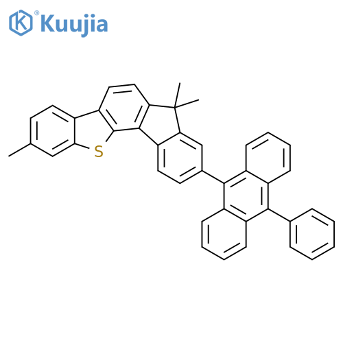 7H-Benzo[b]fluoreno[3,4-d]thiophene, 2,7,7-trimethyl-9-(10-phenyl-9-anthracenyl)- structure