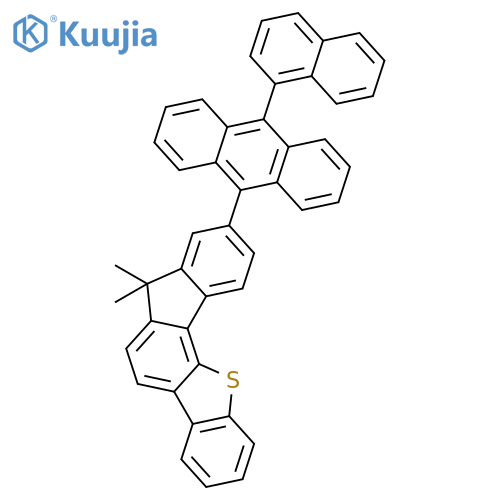 7H-Benzo[b]fluoreno[3,4-d]thiophene, 7,7-dimethyl-9-[10-(1-naphthalenyl)-9-anthracenyl]- structure