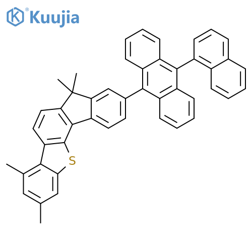 7H-Benzo[b]fluoreno[3,4-d]thiophene, 2,4,7,7-tetramethyl-9-[10-(1-naphthalenyl)-9-anthracenyl]- structure