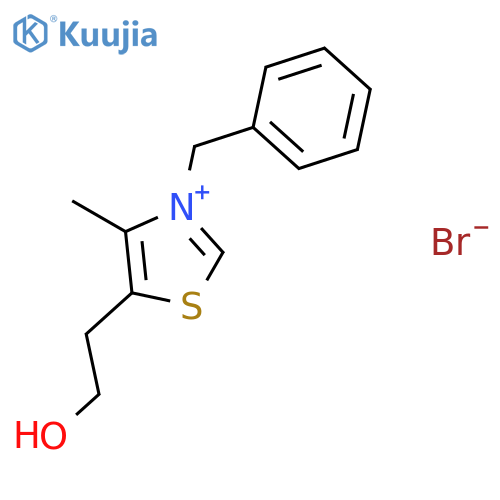 3-Benzyl-5-(2-hydroxyethyl)-4-methyl-1,3-thiazol-3-ium bromide structure