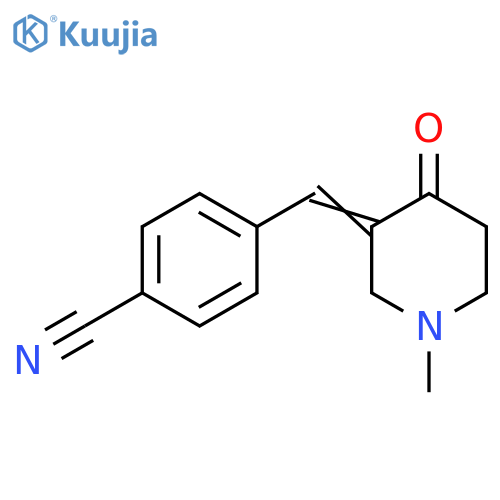(E)-4-((1-Methyl-4-oxopiperidin-3-ylidene)methyl)benzonitrile structure