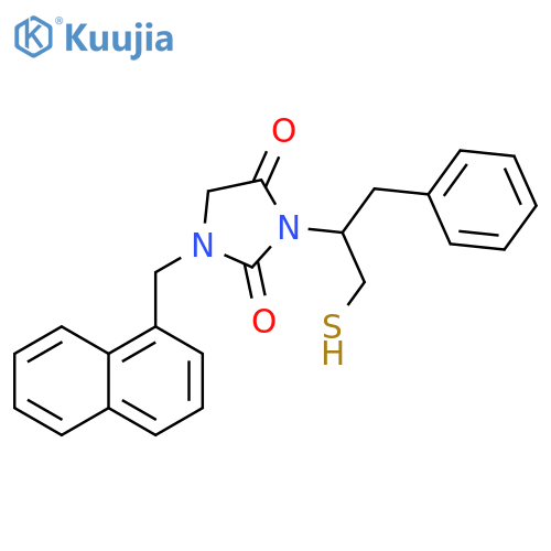 2,4-Imidazolidinedione, 3-[1-(mercaptomethyl)-2-phenylethyl]-1-(1-naphthalenylmethyl)- structure
