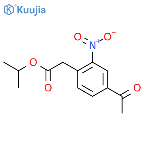 Isopropyl 2-(4-acetyl-2-nitrophenyl)acetate structure