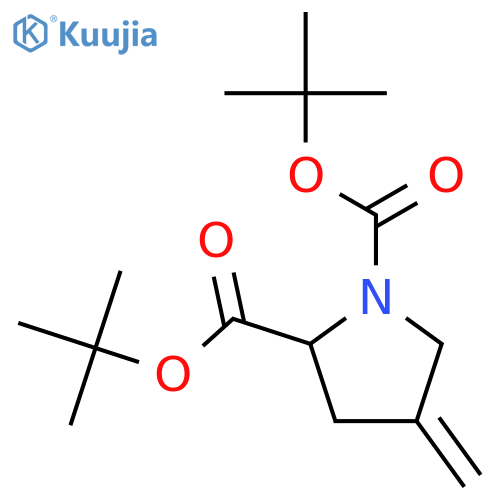 1,2-Pyrrolidinedicarboxylic acid, 4-methylene-, bis(1,1-dimethylethyl)ester, (2S)- structure