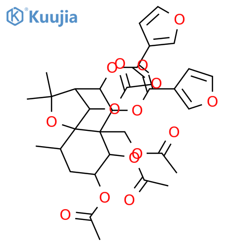 1,2,6,8,9,14-Hexahydroxydihydro-β-agarofuran; (1α,2α,6β,8β,9α)-form, 8,9-Bis-O-(3-furancarbonyl), 1,2,6,14-tetra-Ac structure