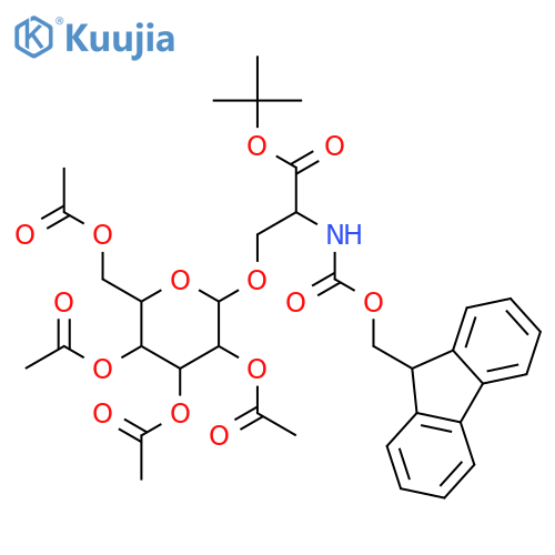 L-Serine, N-[(9H-fluoren-9-ylmethoxy)carbonyl]-O-(2,3,4,6-tetra-O-acetyl-α-D-galactopyranosyl)-, 1,1-dimethylethyl ester structure