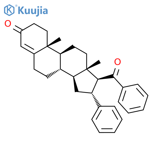 Androst-4-en-3-one, 17-benzoyl-16-phenyl-, (16a,17b)- structure