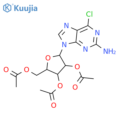 2-Amino-6-chloro-9-(2,3,5-tri-O-acetyl-b-D-ribofuranosyl)purine structure