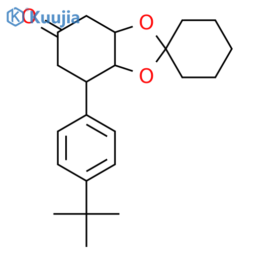 Spiro[1,3-benzodioxole-2,1-cyclohexan]-6(3aH)-one, 4-[4-(1,1-dimethylethyl)phenyl]tetrahydro-, (3aS,4S,7aR)- structure