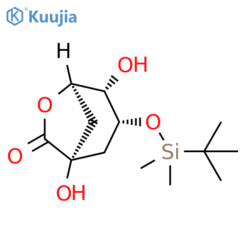 (1R,3R,4S,5R)-3-(1,1-Dimethylethyl)dimethylsilyloxy-1,4-dihydroxy-6-oxabicyclo3.2.1octan-7-one structure