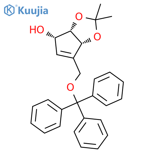4H-Cyclopenta-1,3-dioxol-4-ol, 3a,6a-dihydro-2,2-diMethyl-6-[(triphenylMethoxy)Methyl]-, (3aS,4S,6aR)- structure