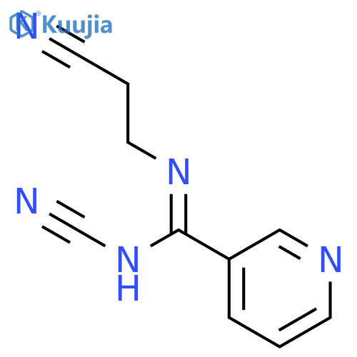 3-Pyridinecarboximidamide, N-cyano-N'-(2-cyanoethyl)- structure