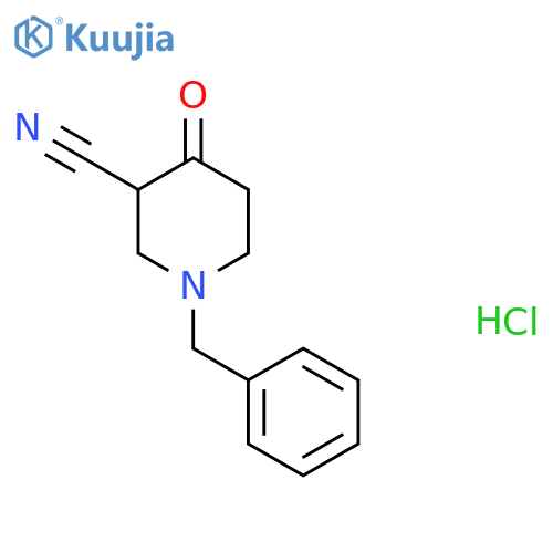 1-Benzyl-4-oxopiperidine-3-carbonitrile hydrochloride structure