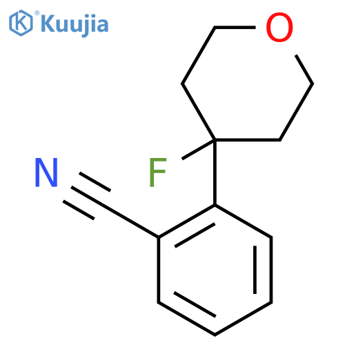 2-(4-Fluorotetrahydro-2H-pyran-4-yl)benzonitrile structure