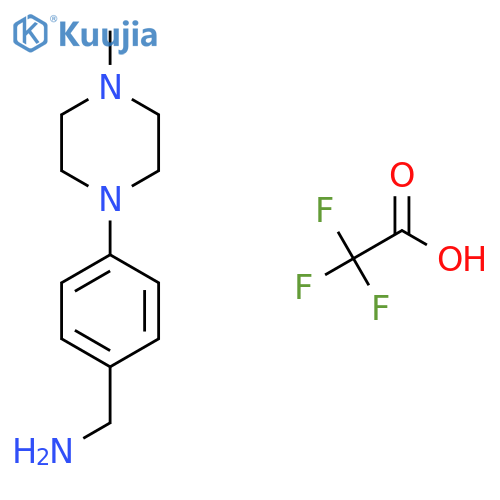 (4-(4-Methylpiperazin-1-yl)phenyl)methanamine 2,2,2-trifluoroacetate structure