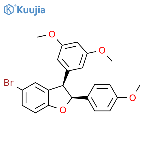 Cis-(2S,3R)-5-bromo-3-(3,5-dimethoxyphenyl)-2-(4-methoxyphenyl)-2,3-dihydro-1-benzofuran structure