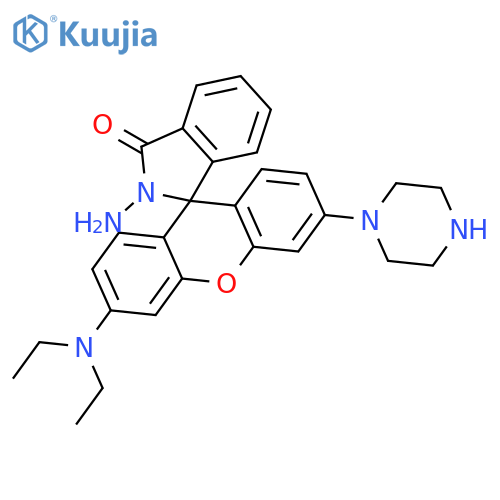 Spiro[1H-isoindole-1,9'-[9H]xanthen]-3(2H)-one, 2-amino-3'-(diethylamino)-6'-(1-piperazinyl)- structure