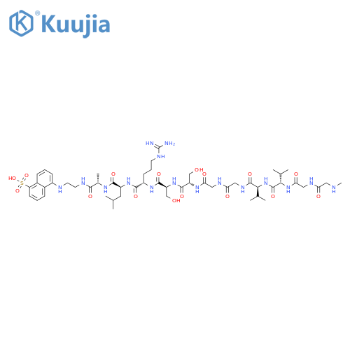 L-Alaninamide,N2-[4-[2-[4-(dimethylamino)phenyl]diazenyl]benzoyl]-L-arginylglycyl-L-valyl-L-valyl-L-asparaginyl-L-alanyl-L-seryl-L-seryl-L-arginyl-L-leucyl-N-[2-[(5-sulfo-1-naphthalenyl)amino]ethyl]- structure