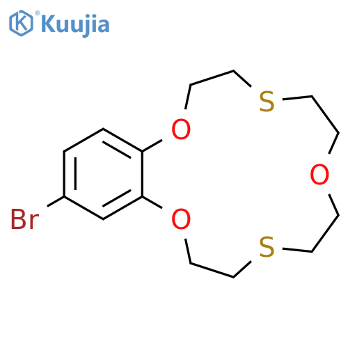 15-bromo-2,3,5,6,8,9,11,12-octahydro-1,7,13,4,10-benzotrioxadithiacyclopentadecine structure
