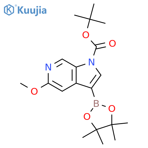 tert-butyl 5-methoxy-3-(tetramethyl-1,3,2-dioxaborolan-2-yl)-1H-pyrrolo[2,3-c]pyridine-1-carboxylate structure