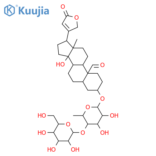 Card-20(22)-enolide, 3-[(6-deoxy-4-O-β-D-glucopyranosyl-β-D-gulopyranosyl)oxy]-14-hydroxy-19-oxo-, (3β,5β)- (9CI) structure