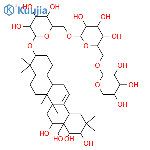 β-D-Glucopyranoside, (3β,16β,21β,22α)-16,21,22,28-tetrahydroxyolean-12-en-3-yl O-β-D-xylopyranosyl-(1→6)-O-β-D-glucopyranosyl-(1→6)- (9CI) structure