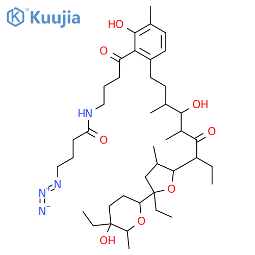 Butanamide, 4-azido-N-[4-[6-[7-[5-ethyl-5-(5-ethyltetrahydro-5-hydroxy-6-methyl-2H-pyran-2-yl)tetrahydro-3-methyl-2-furanyl]-4-hydroxy-3,5-dimethyl-6-oxononyl]-2-hydroxy-3-methylphenyl]-4-oxobutyl]- structure