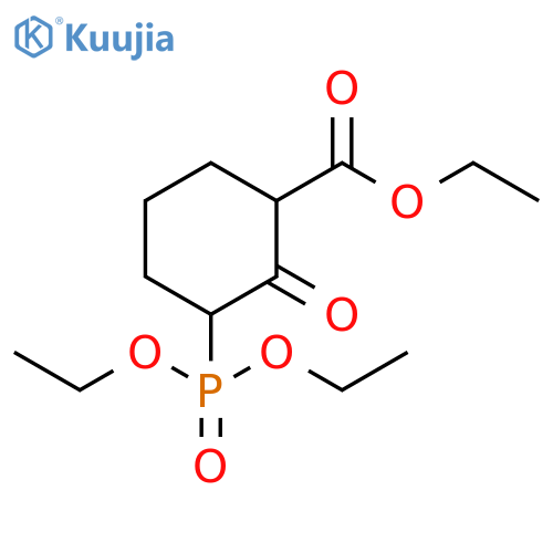 Cyclohexanecarboxylic acid, 3-(diethoxyphosphinyl)-2-oxo-, ethyl ester structure