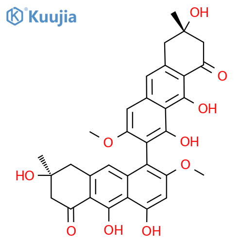 (3S)-3,8,9-Trihydroxy-6-methoxy-3-methyl-5-[(6S)-1,6,9-trihydroxy-3-methoxy-6-methyl-8-oxo-5,7-dihydroanthracen-2-yl]-2,4-dihydroanthracen-1-one structure
