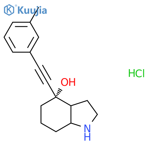 (4S)-4-[2-(3-Methylphenyl)ethynyl]-1,2,3,3a,5,6,7,7a-octahydroindol-4-ol;hydrochloride structure