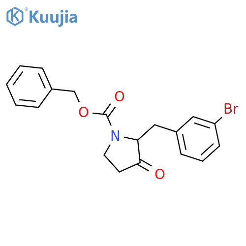 benzyl 2-[(3-bromophenyl)methyl]-3-oxopyrrolidine-1-carboxylate structure