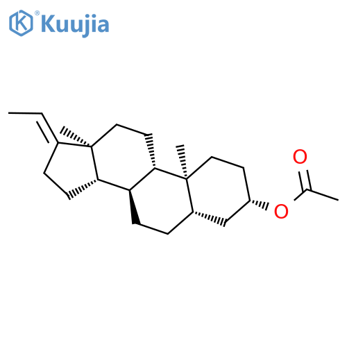 Pregn-17(20)-en-3-ol, acetate, (3b,5a,17E)- structure