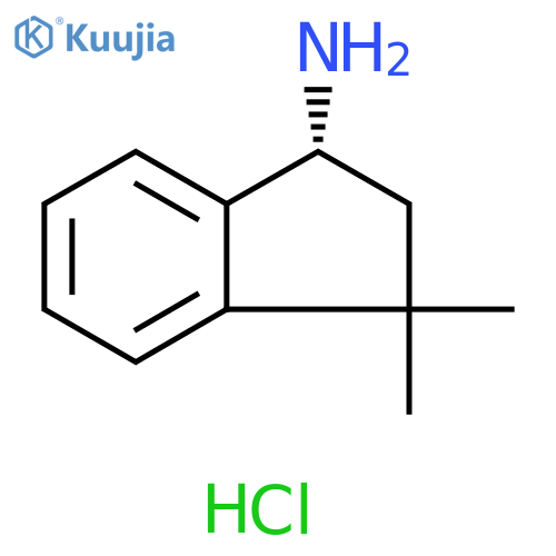 (1R)-3,3-dimethyl-2,3-dihydro-1H-inden-1-amine hydrochloride structure
