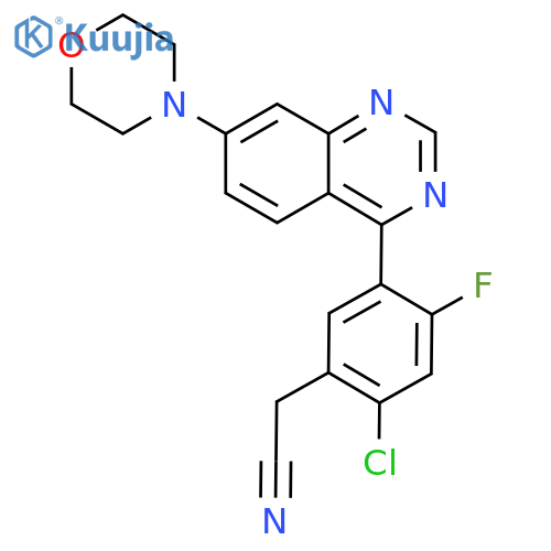 2-(2-CHLORO-4-FLUORO-5-(7-MORPHOLINOQUINAZOLIN-4-YL)PHENYL)ACETONITRILE structure