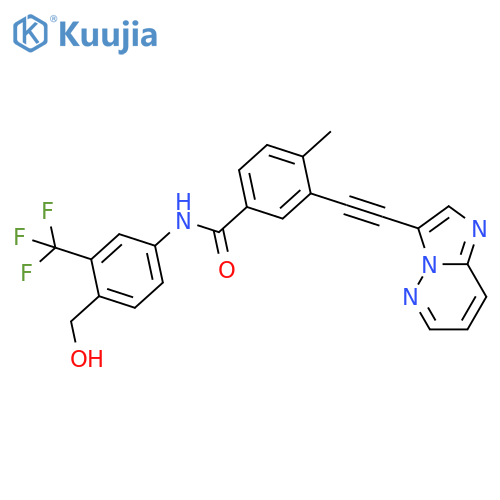 Benzamide, N-[4-(hydroxymethyl)-3-(trifluoromethyl)phenyl]-3-(2-imidazo[1,2-b]pyridazin-3-ylethynyl)-4-methyl- structure