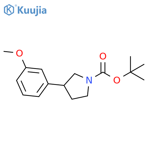 1-Pyrrolidinecarboxylic acid, 3-(3-methoxyphenyl)-, 1,1-dimethylethyl ester structure